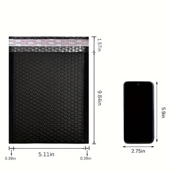 10/$10 Proline Poly Bubble Mailers - Black - Picture 2 of 2